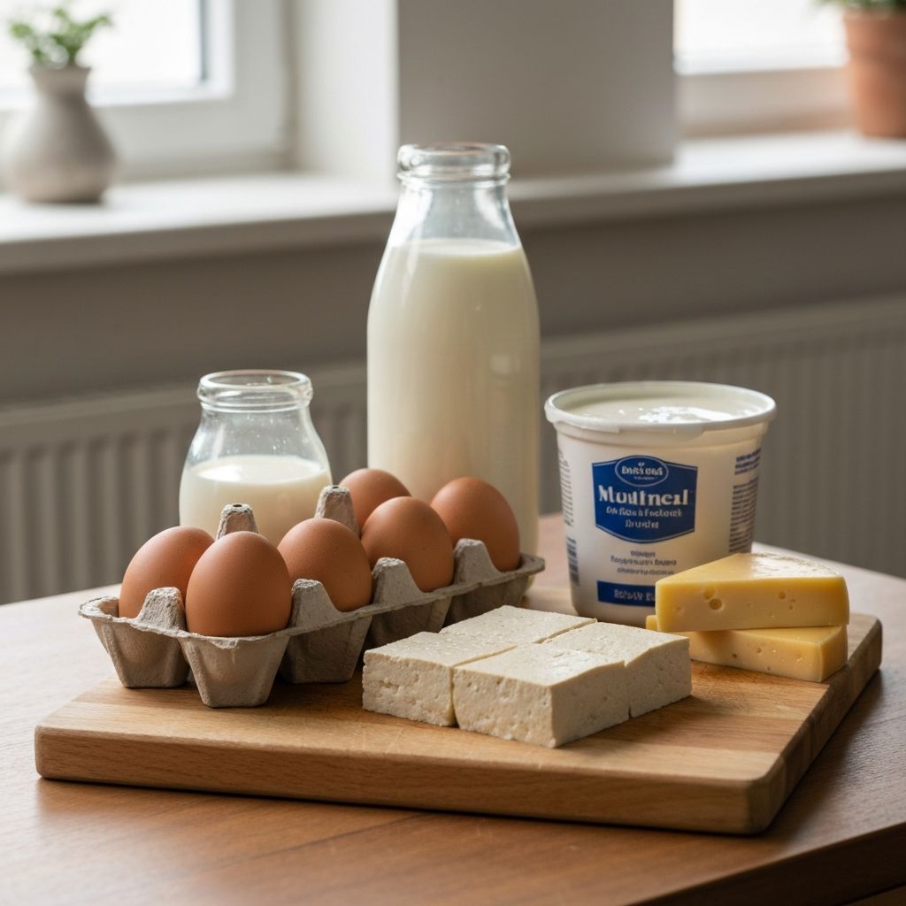 Eiweißquellen wie Eier und Milchprodukte